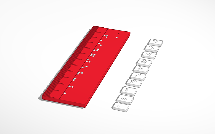 Scale Braille Ruler 3D design braille ruler - Tinkercad