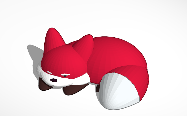3D design Sleeping Fox - Tinkercad