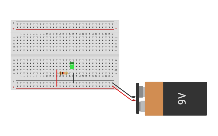 Circuit design led con resistencia | Tinkercad