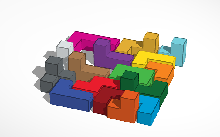 3D design 4x4 Cube Puzzle - Tinkercad