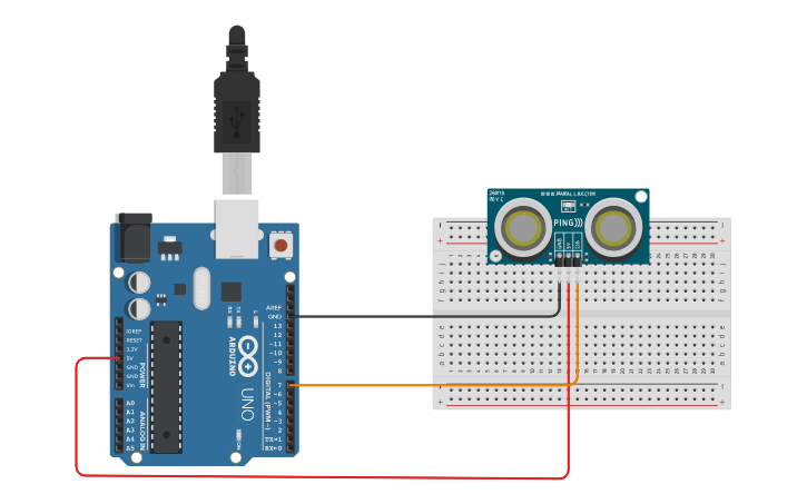 Circuit design Ping Ultrasonic Range Finder - Tinkercad