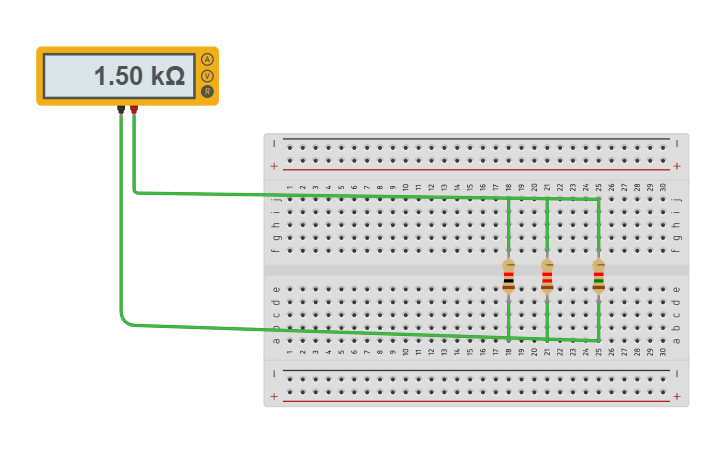 Circuit design 4.Parallel Combination of Resistors - Tinkercad