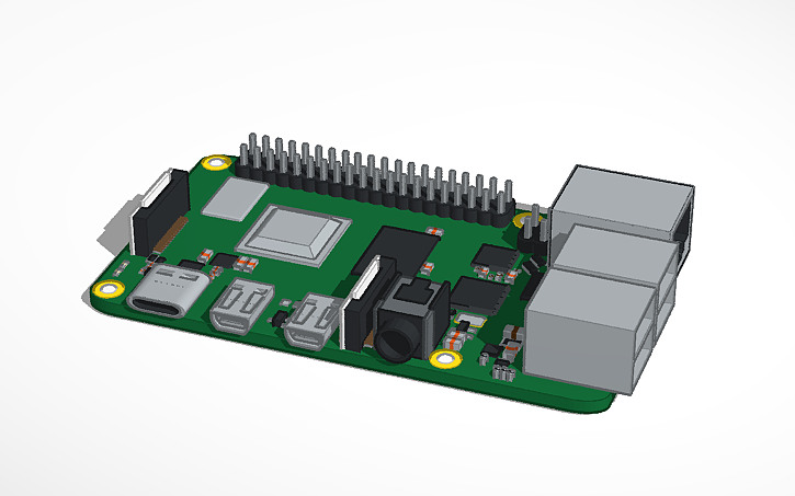 3D design Raspberry Pi Diagram - Tinkercad