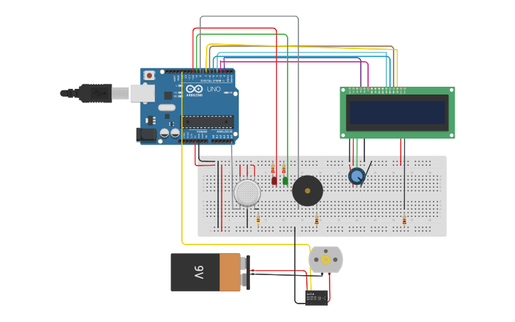 Circuit design Gas sensor - Tinkercad