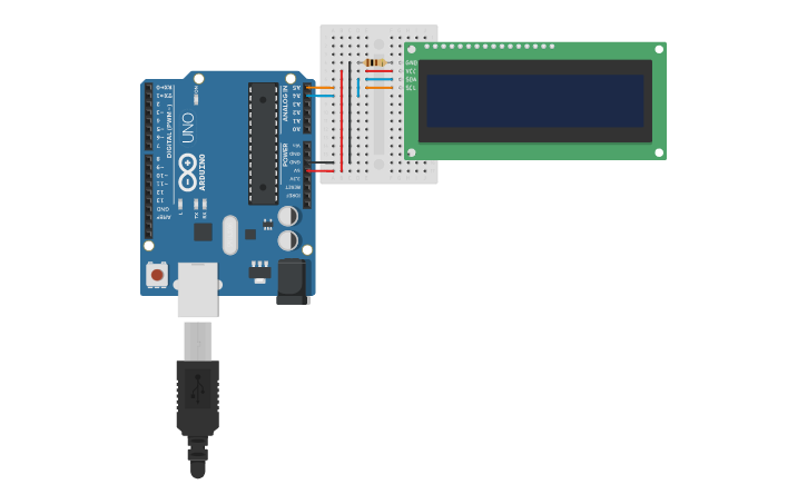 Circuit design Arduino - Simple I2C Crystal LCD | Tinkercad