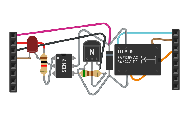 Circuit design 1 Channel 5V Relay Module - Tinkercad