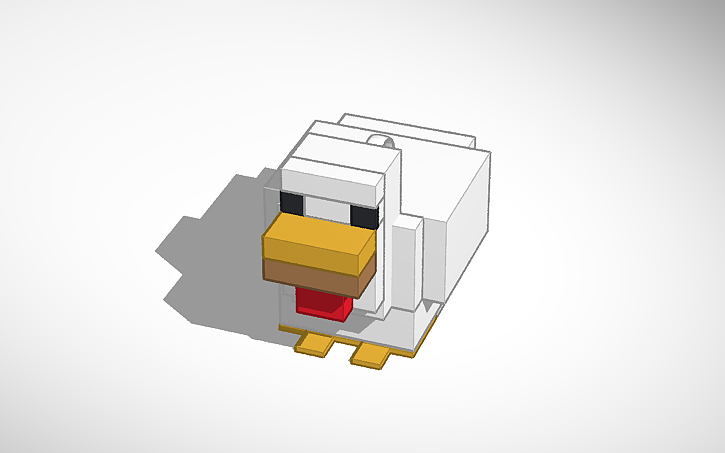 Custom Minecraft Chicken 3D design Eli´s Minecraft chicken - Tinkercad