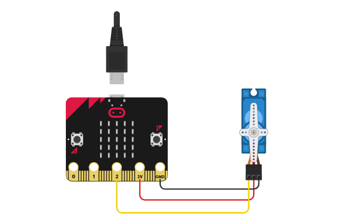 Circuit design servermotor | Tinkercad