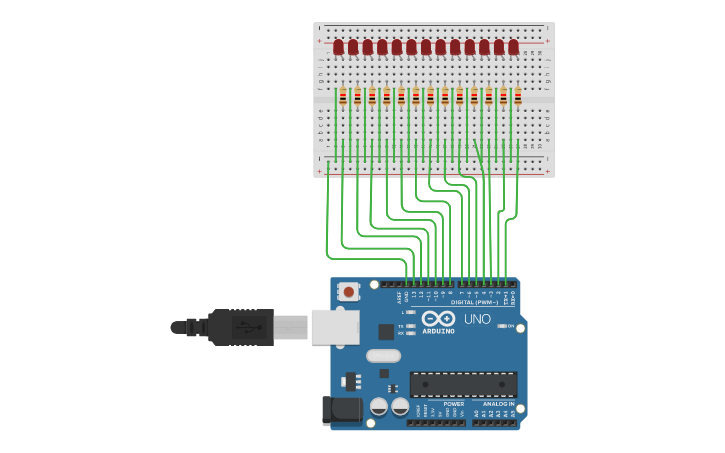 Circuit design Knight Rider | Tinkercad
