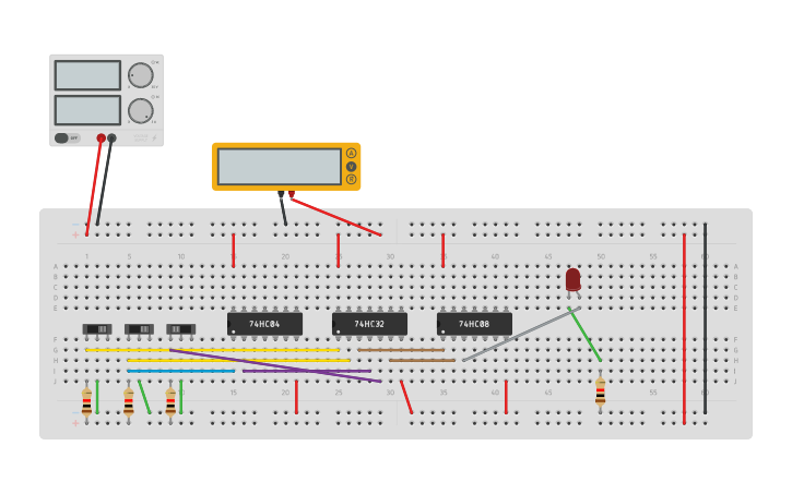 Circuit design BOOLEAN EXPRESSION IMPLEMENTATION - Tinkercad