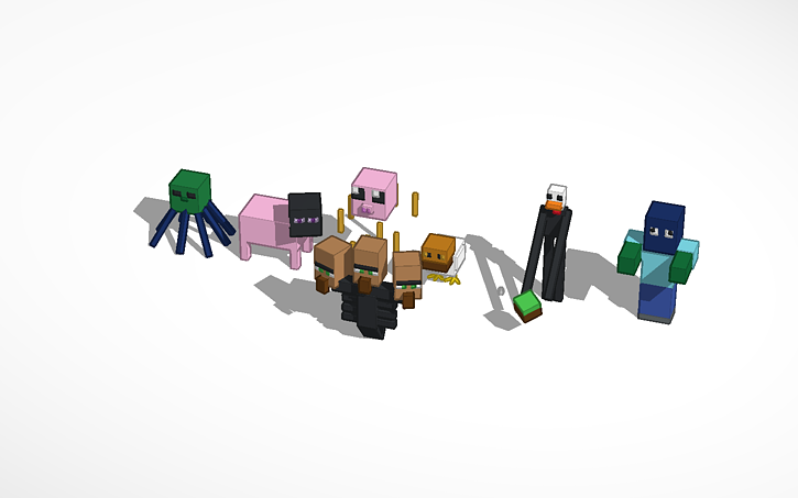 3D design Minecraft Mobs - Tinkercad
