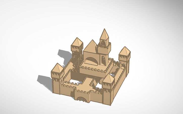 Solidworks Castle Drawing 3D design A Castle - Tinkercad