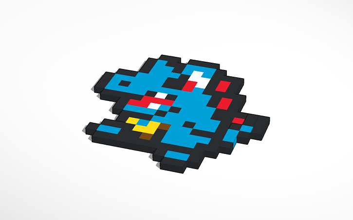 Totodile Pixel Art Tinkercad Totodile Pixel Art Tinkercad