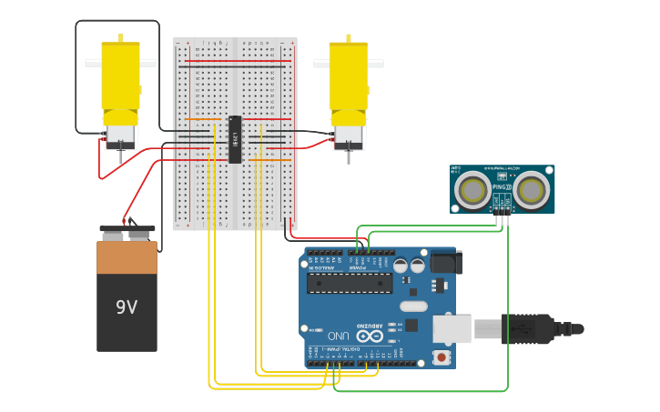 Circuit design Motor Driver - Tinkercad