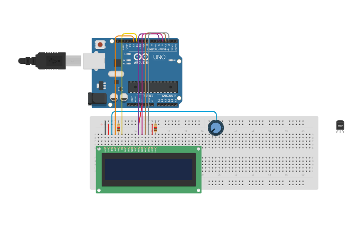 Circuit design Projeto do sensor DHT11 - Tinkercad