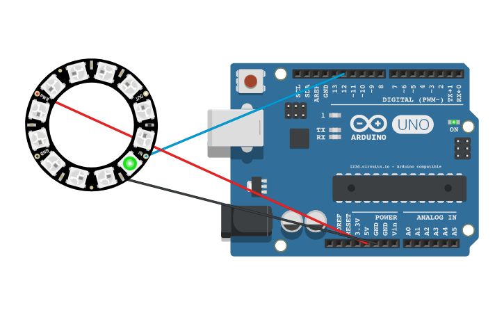 Led Ring Arduino Code Cad Circuit design LED Ring - Tinkercad
