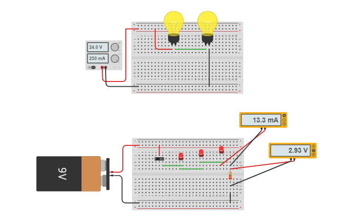 Circuit design Circuitos en serie - Tinkercad