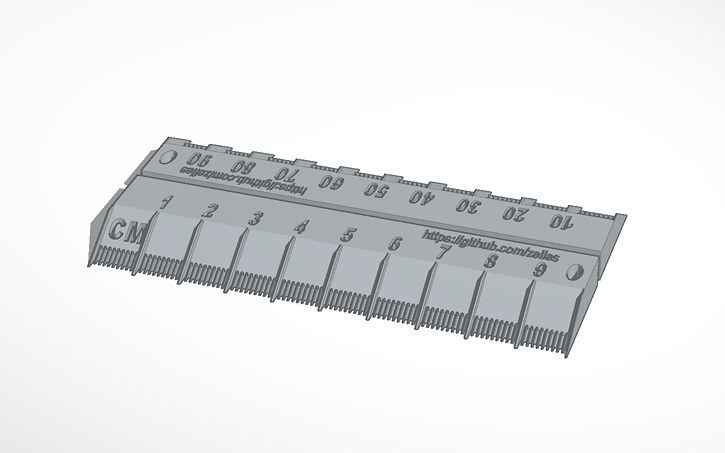 3D design 10cm & 100mm Rulers - Tinkercad