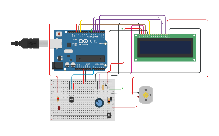 Circuit design Automatic Room Temperature Control System - Tinkercad