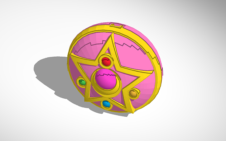 Sailor Moon R Compact 3D design sailor moon R compact broach - Tinkercad