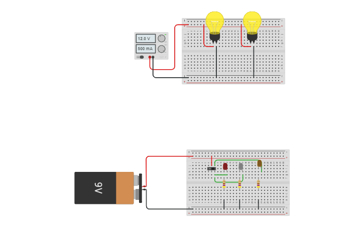 Circuit design Circuitos en paralelo - Tinkercad