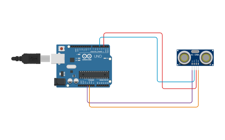 Circuit design ARDUINO SENSOR JARAK - Tinkercad