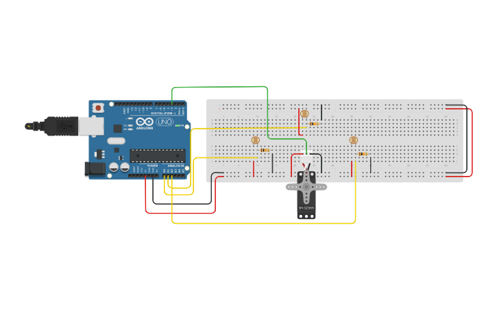 Circuit design Seguidor solar - Tinkercad