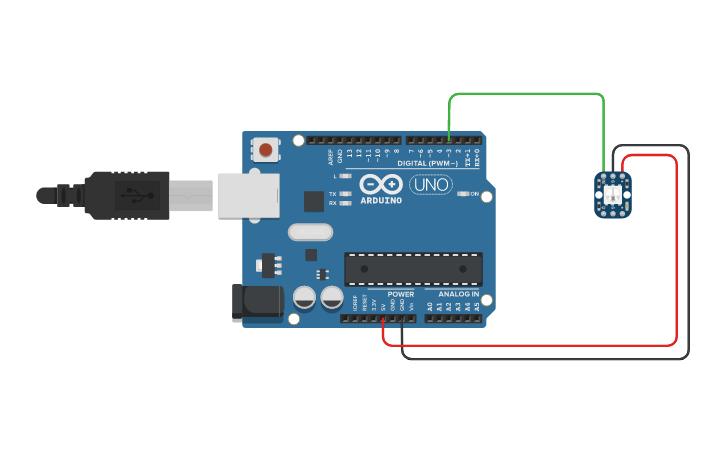 Circuit design WS2812 1 RGB Led - Tinkercad