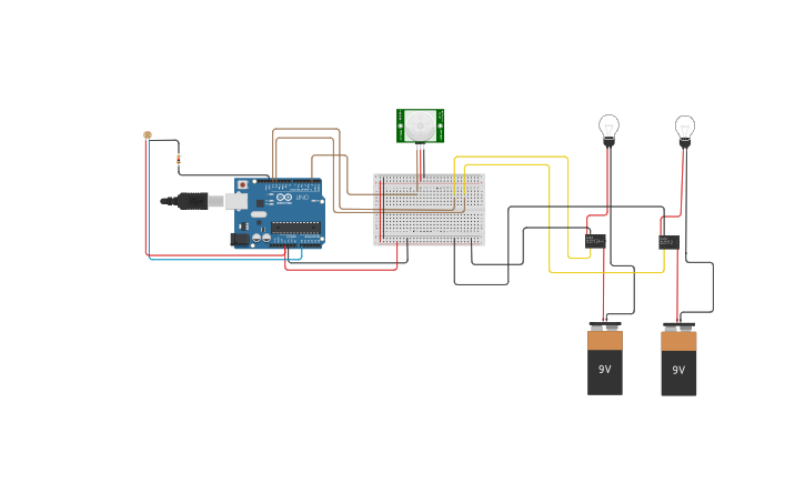 Circuit design 3-02-2022 Room Lighting System | Tinkercad