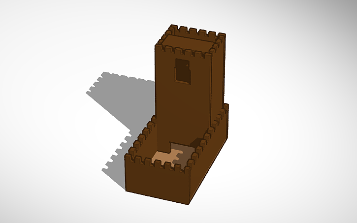 3D design Medieval Style Dice Tower - Tinkercad