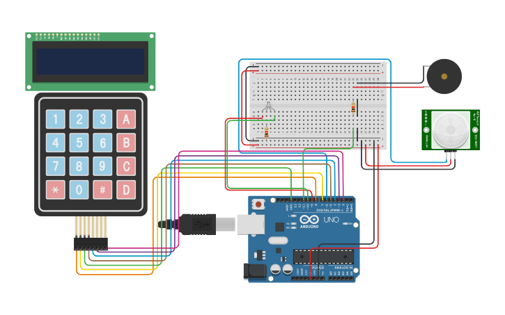 Circuit design Alarme Arduino - Tinkercad