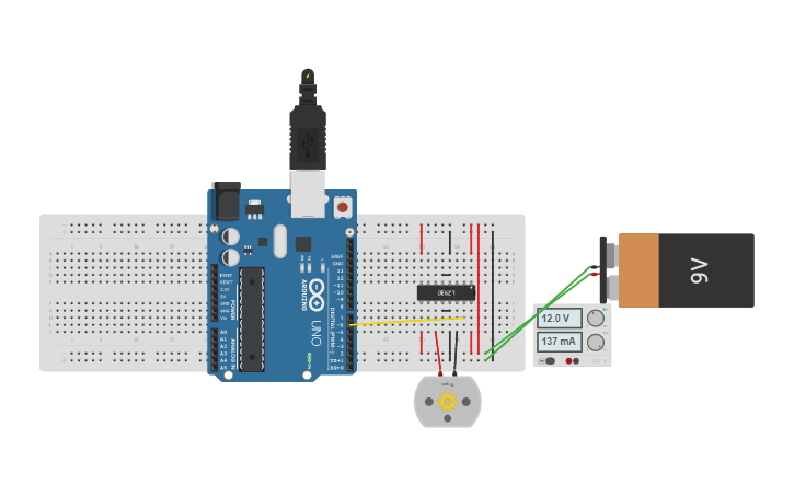 Circuit design L293D Bluetooth ARDUINO - Tinkercad