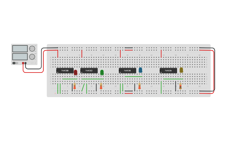 Circuit design nand nor xor not gate - Tinkercad