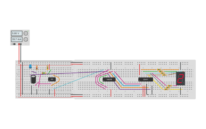Circuit design 7 Segment Display - Tinkercad
