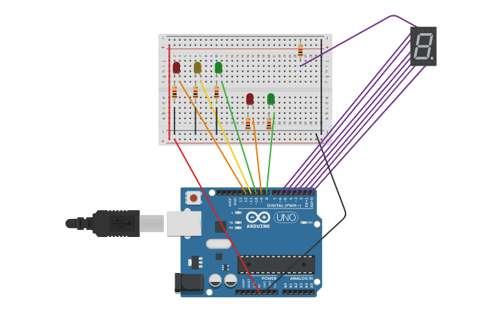 Circuit design P2 SIFD.STI.farixa (semaforo temporizado) - Tinkercad