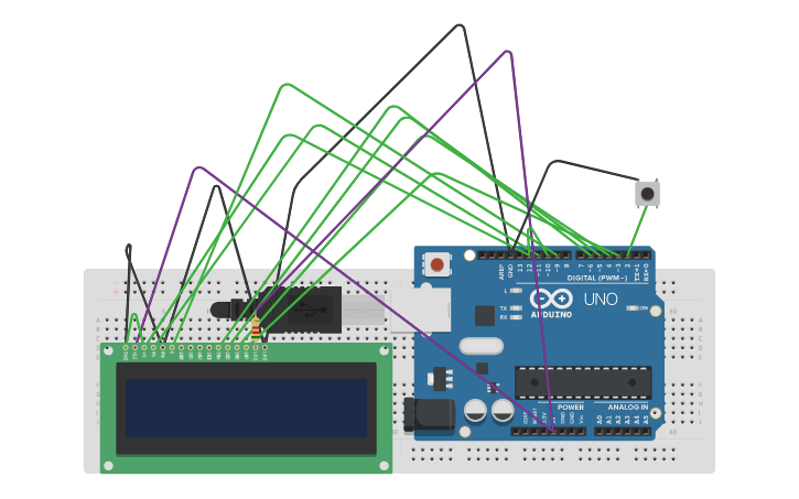 Circuit design lcd display game - Tinkercad