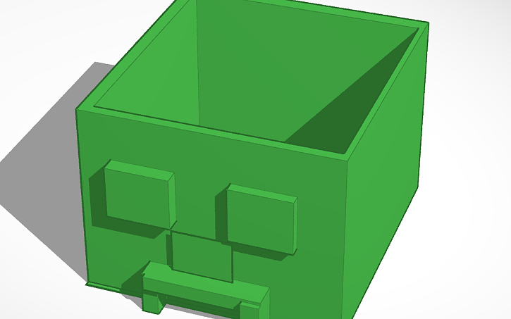 3D design minecraft creeper container - Tinkercad