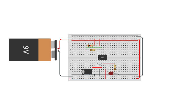Circuit design 004-555 ic led blink - Tinkercad