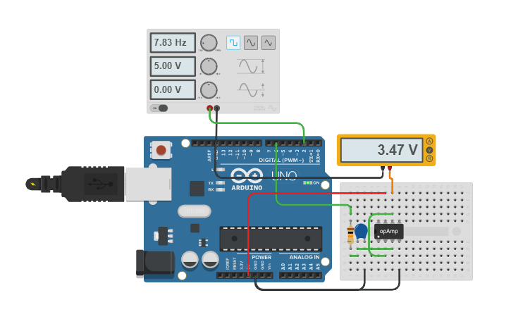 Circuit design PulseToVoltage - Tinkercad