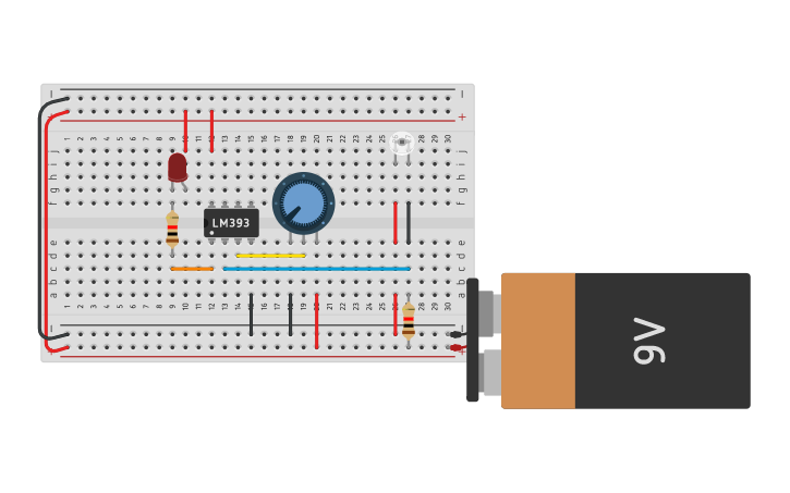 Circuit design Flame sensor module - Tinkercad image.