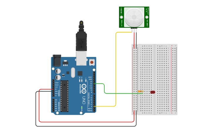 Circuit design PIR센서 | Tinkercad