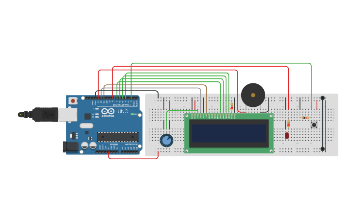Circuit design Morse Code - Tinkercad