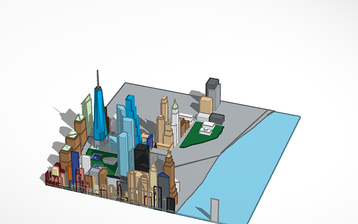 3D design Lower Manhattan Skyline - Tinkercad