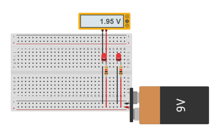 Circuit design Sistema de Led básico | Tinkercad