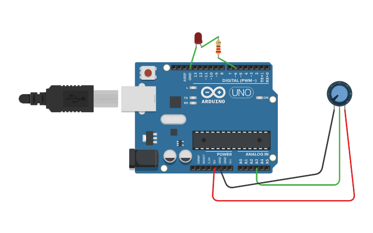 Circuit design Pentiometer Lab | Tinkercad