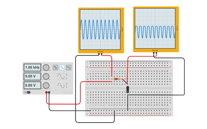 Circuit design Clipper Circuit - Tinkercad