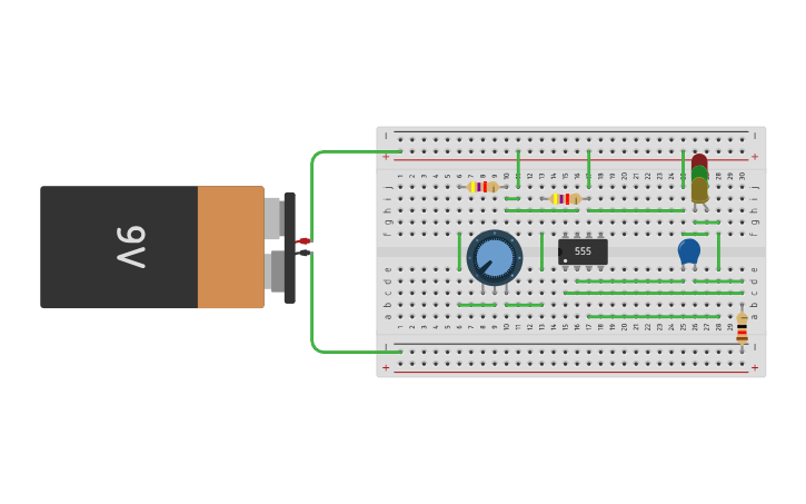 Circuit design Blinder Flasher Circuit | Tinkercad