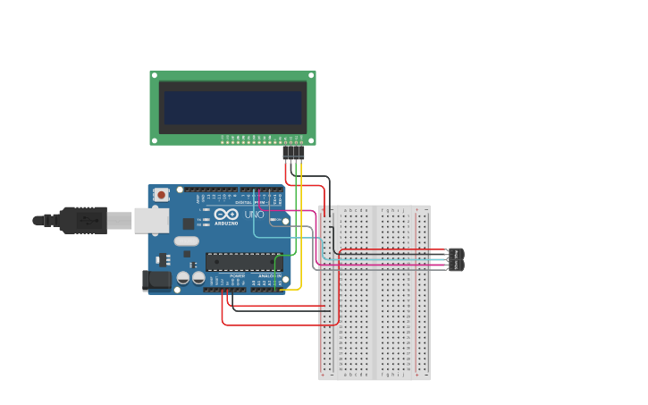 Circuit design LCD clock | Tinkercad