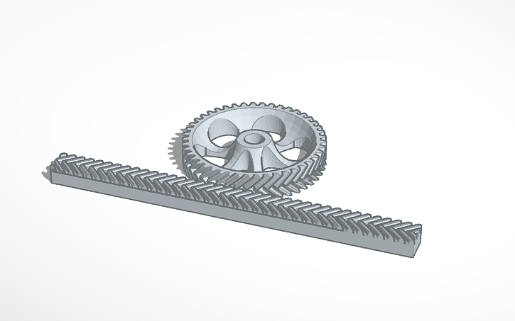 3D design SemiInvolute Herringbone Rack and Pinion - Tinkercad