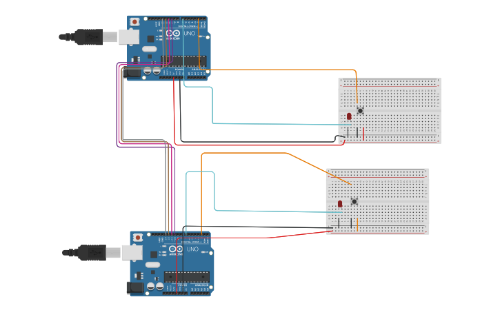 Circuit design Master and Slave Arduino Skill - Tinkercad